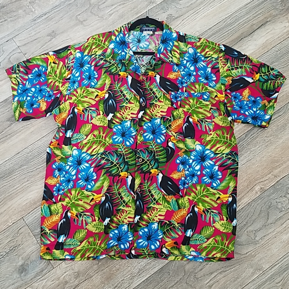 Mens Hawaiian Short Sleeve Button Shirt